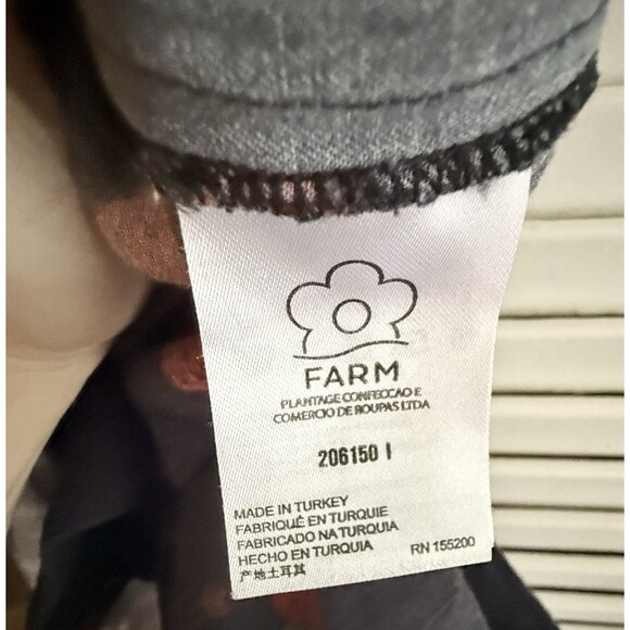 Farm Rio Strawberry Print Wide Leg Pants Small High Rise Black Red Boho Hippie - Picture 14 of 15